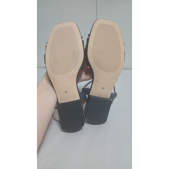 Talbot's Viv Strappy Nappa Block Heel Sandal Sz 6M Indigo Blue Preppy Wedding - Picture 5 of 6